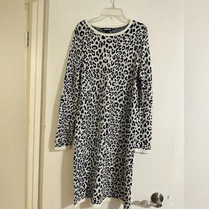 Lands End Small Animal Printed Heavy Long Dress